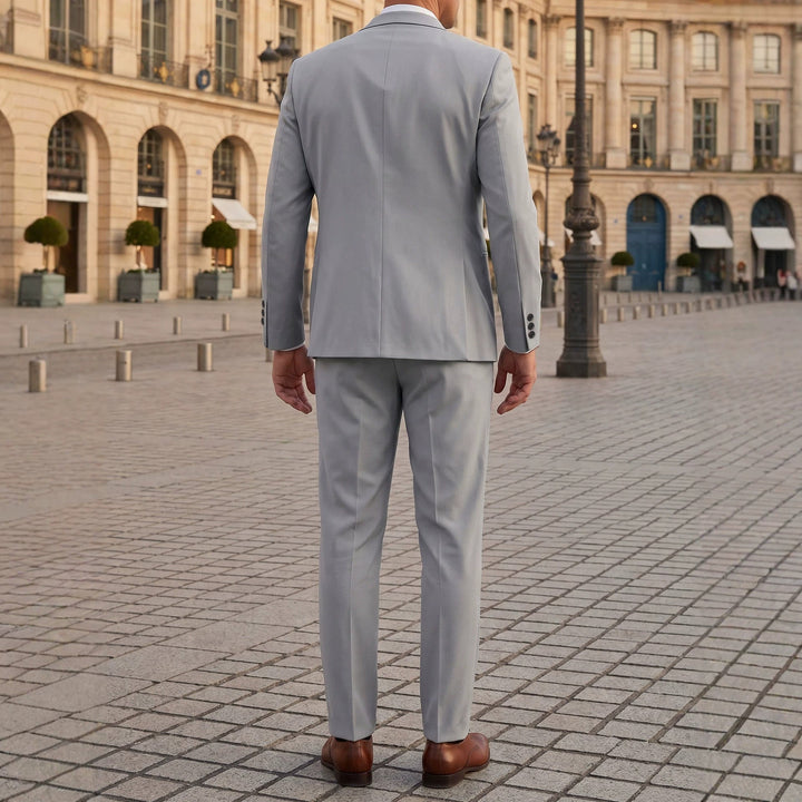 Men's Solid Color Business Formal Suit With Trousers