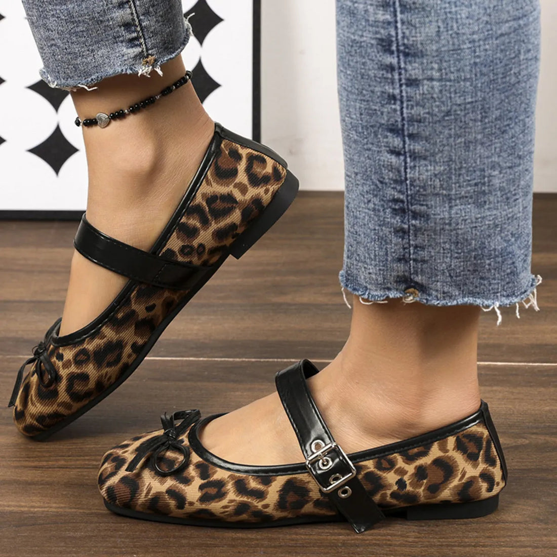 Square Toe Flats Slip On Casual Women's Shoes