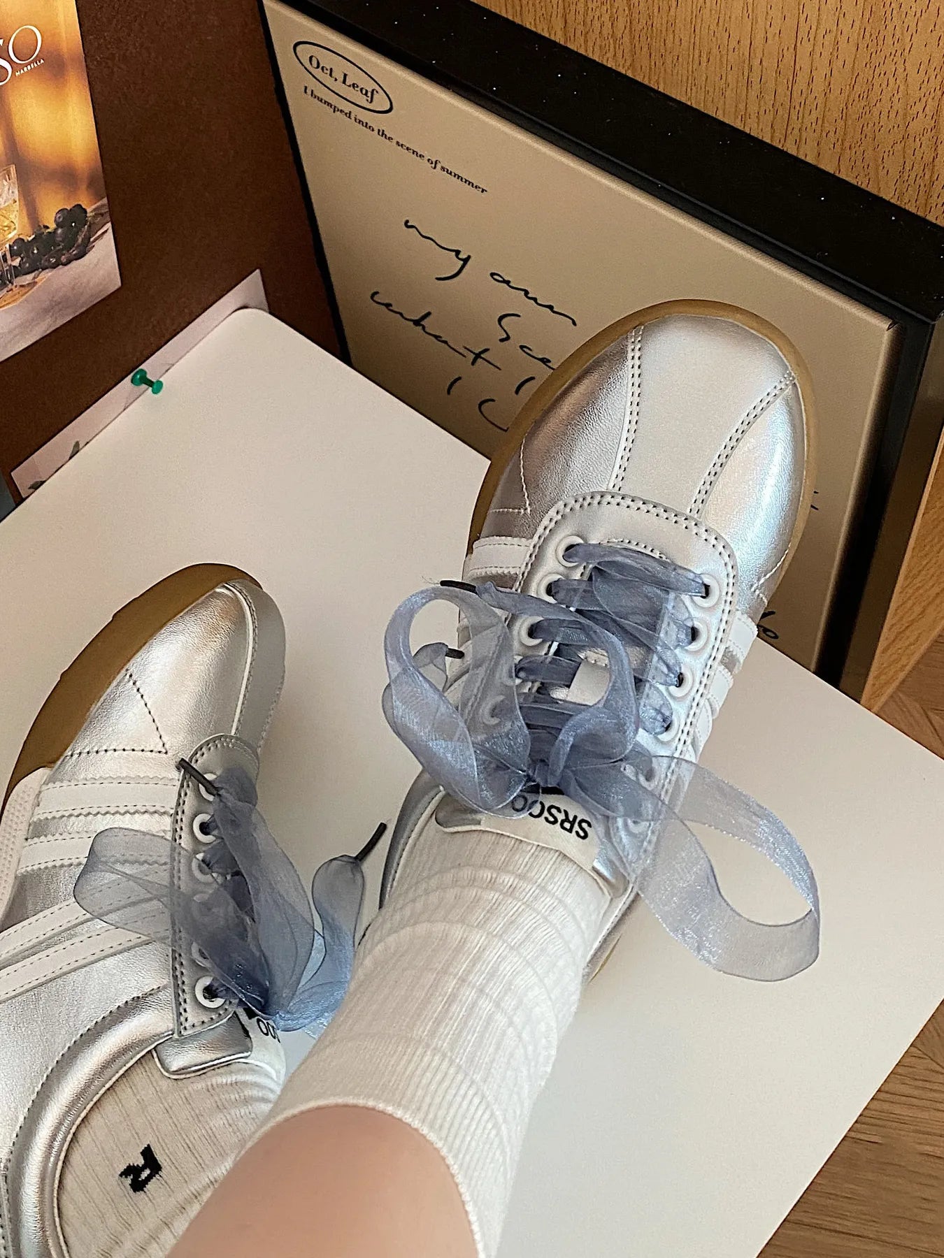 Striped Lace Up Sneakers Casual Women's Shoes
