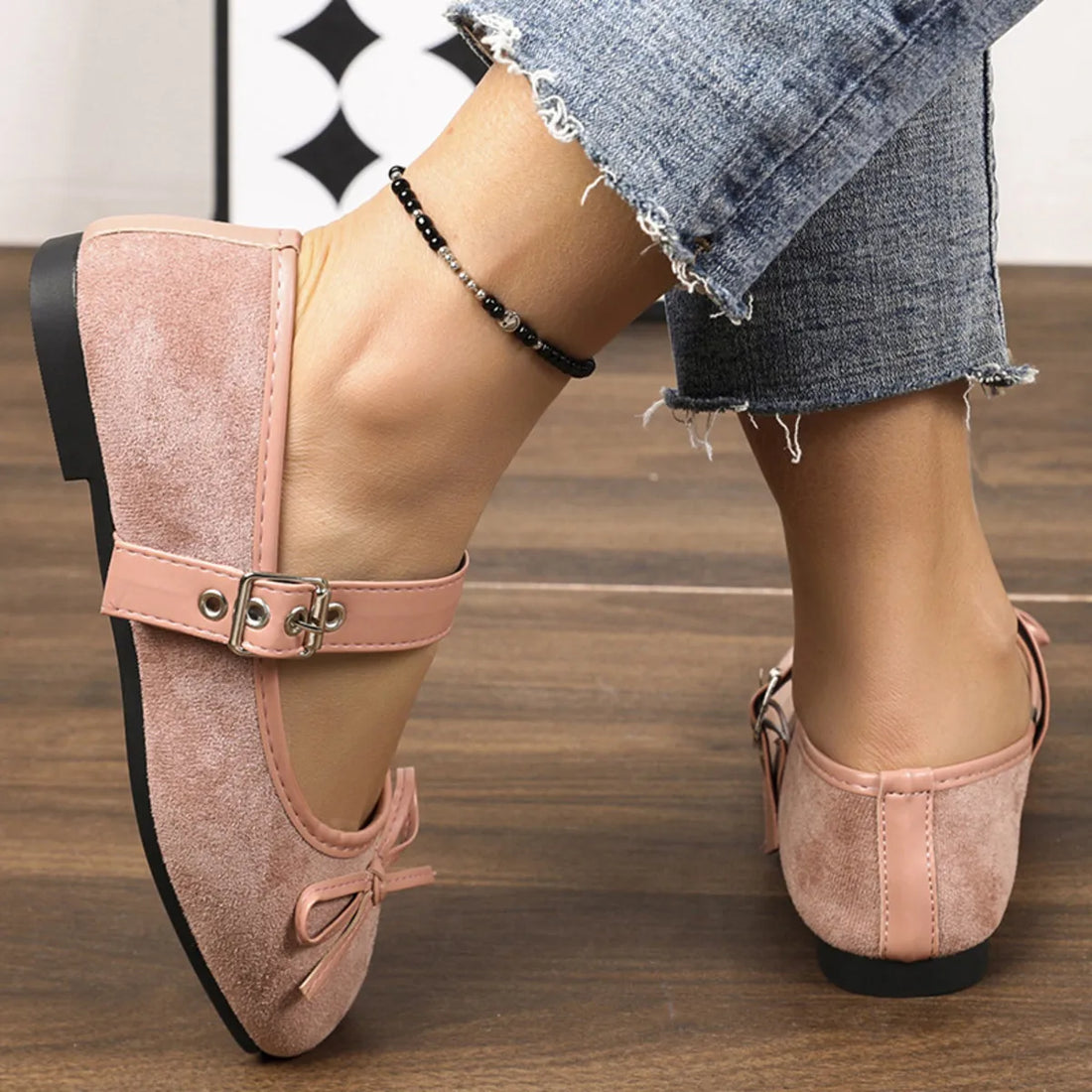 Square Toe Flats Slip On Casual Women's Shoes