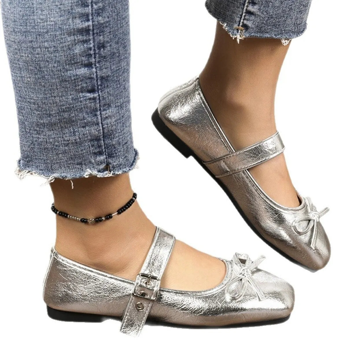 Square Toe Flats Slip On Casual Women's Shoes