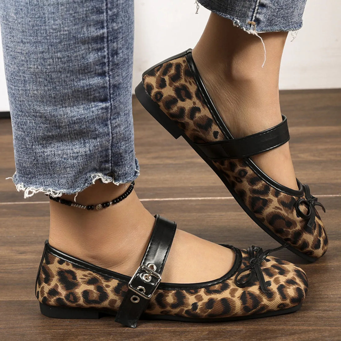 Square Toe Flats Slip On Casual Women's Shoes