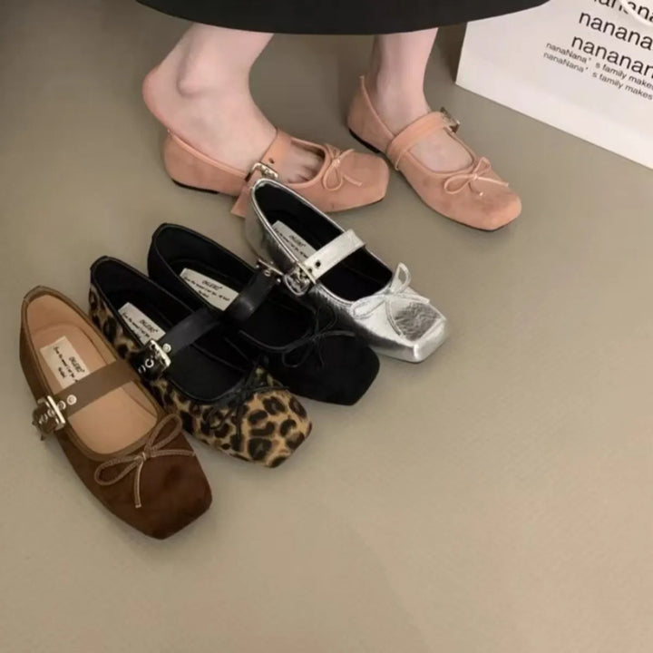 Square Toe Flats Slip On Casual Women's Shoes