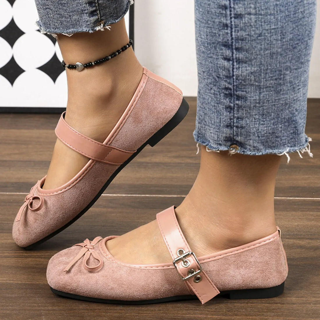 Square Toe Flats Slip On Casual Women's Shoes