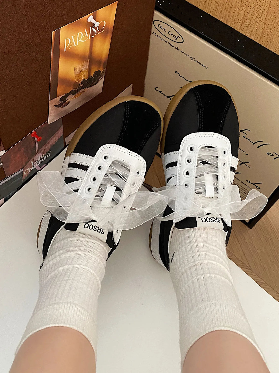 Striped Lace Up Sneakers Casual Women's Shoes