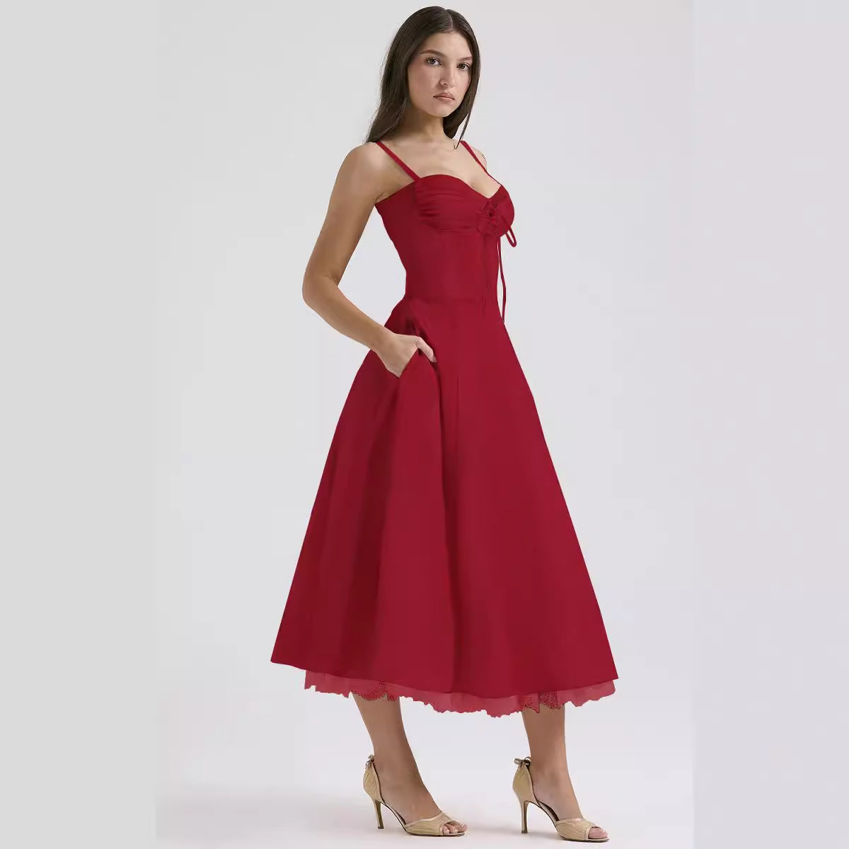 Women's Floral French Style Camisole Long Summer Dress