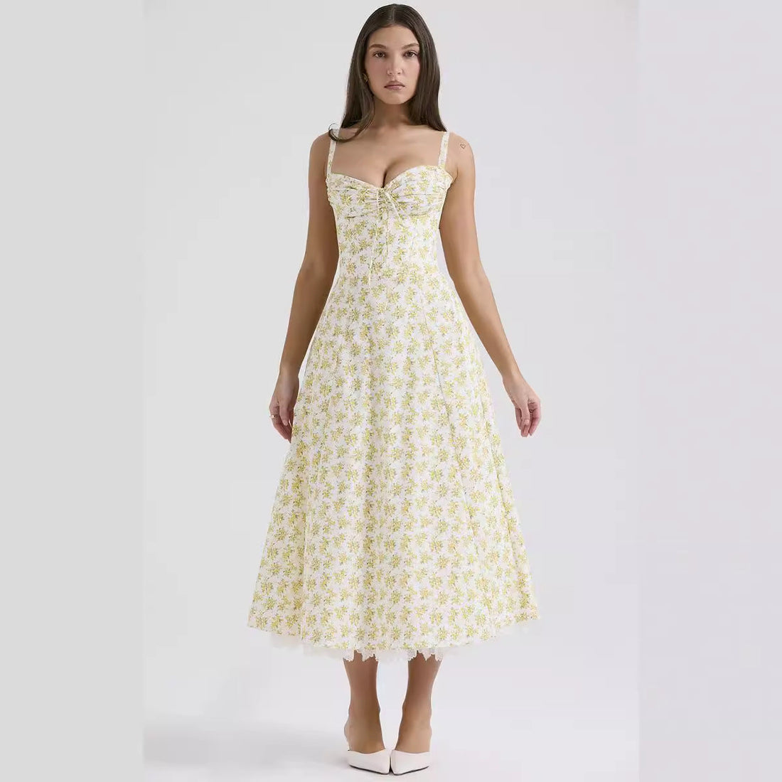 Women's Floral French Style Camisole Long Summer Dress