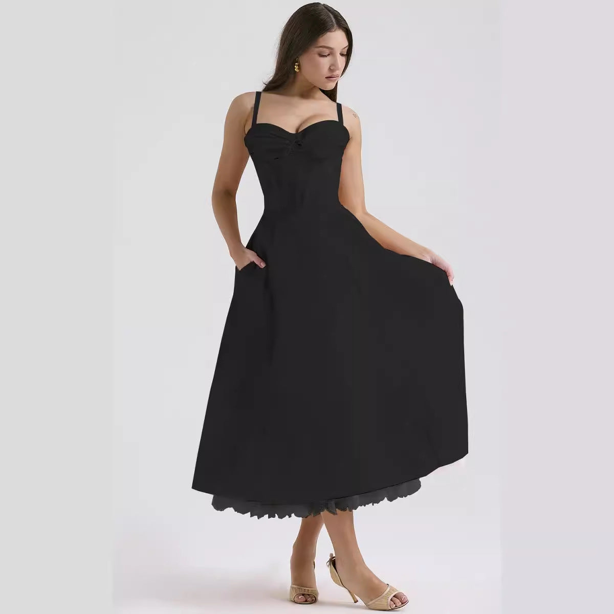 Women's Floral French Style Camisole Long Summer Dress