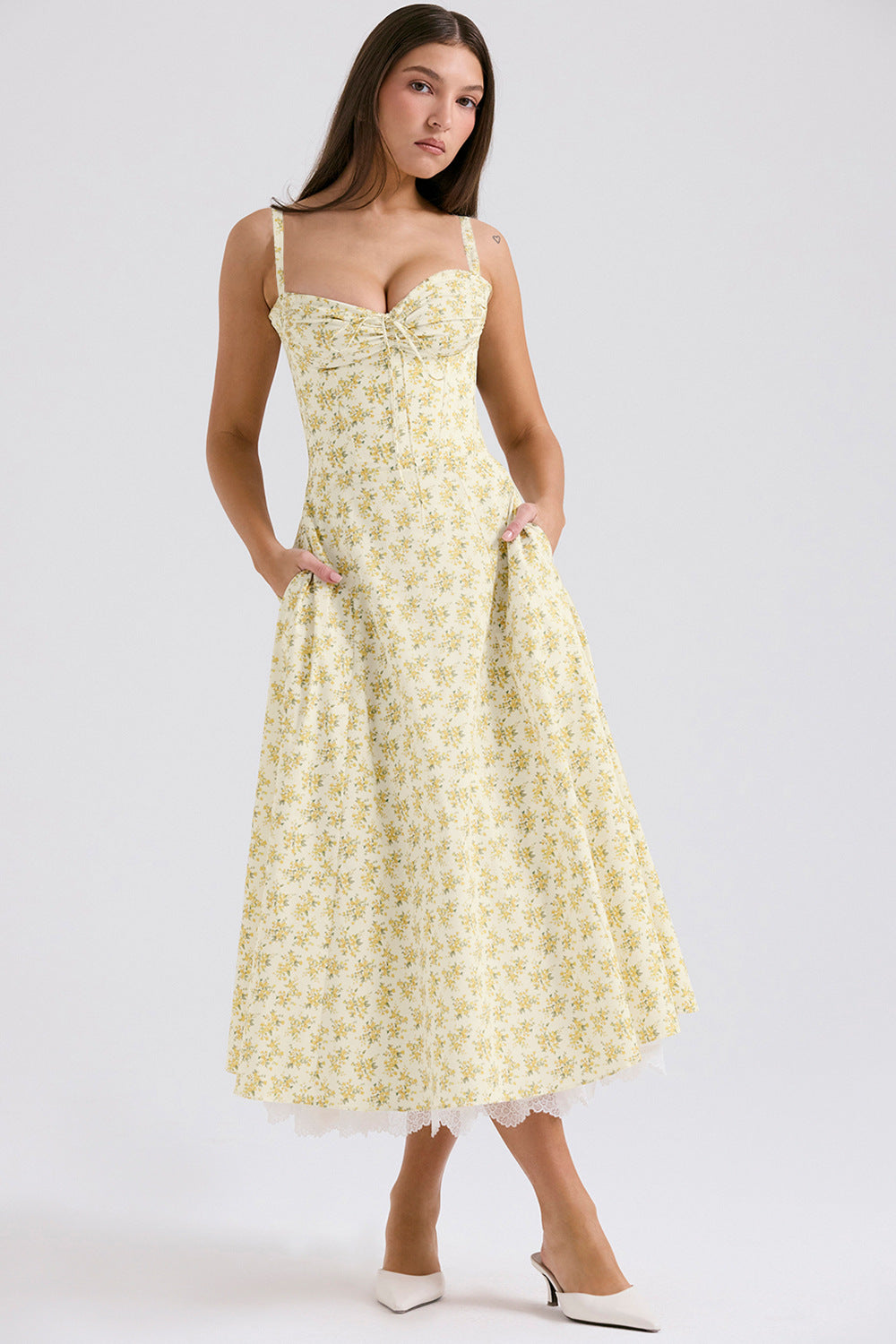 Women's Floral French Style Camisole Long Summer Dress