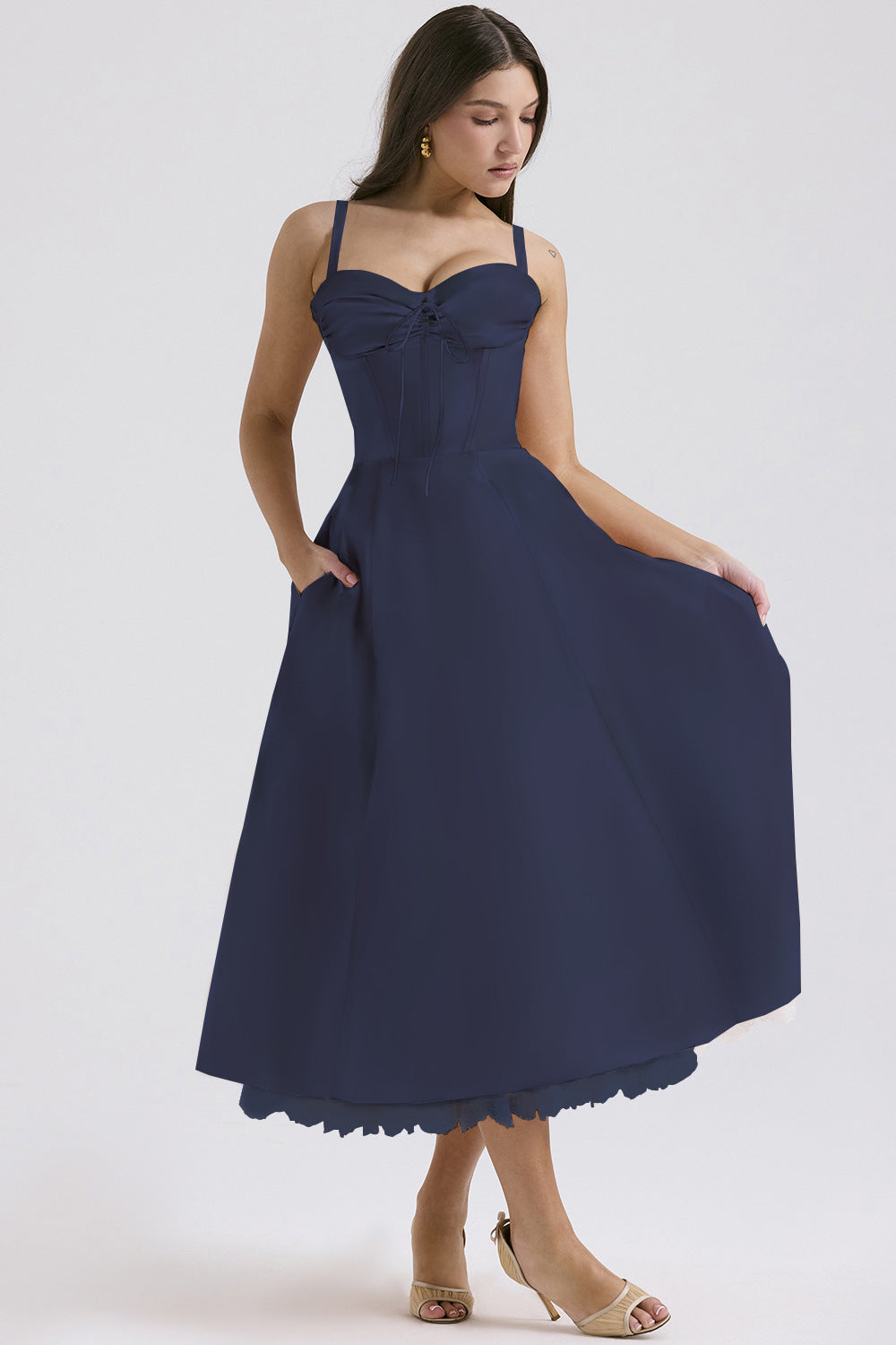 Women's Floral French Style Camisole Long Summer Dress