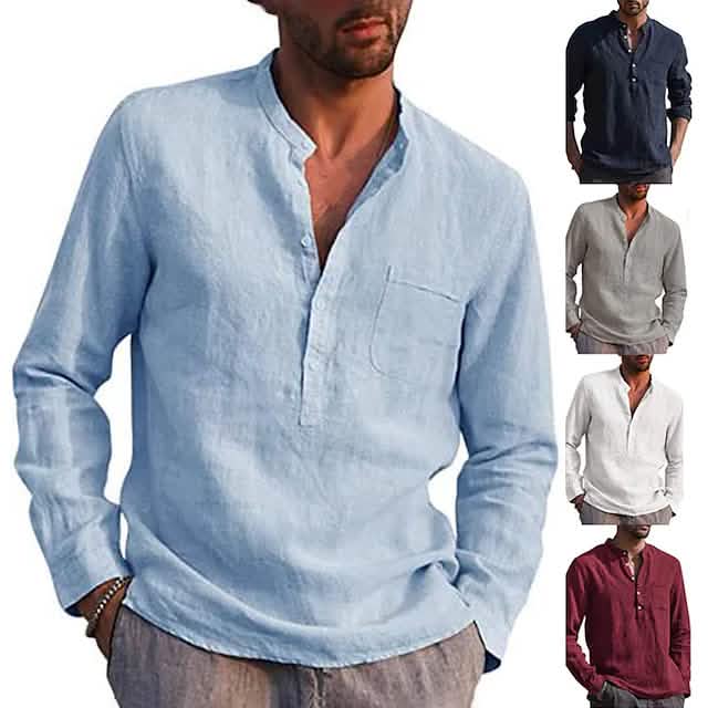 Men's Casual Long Sleeve Button Down Everyday Shirt