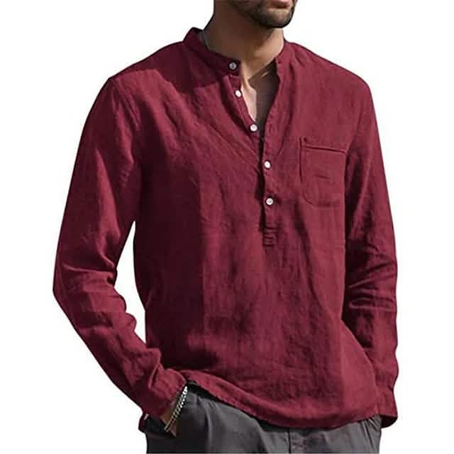 Men's Casual Long Sleeve Button Down Everyday Shirt