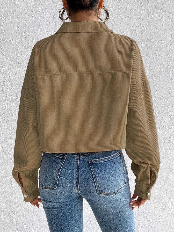 Snap Down Long Sleeve Jacket For Everyday Wear
