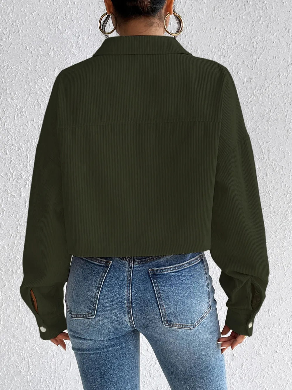 Snap Down Long Sleeve Jacket For Everyday Wear