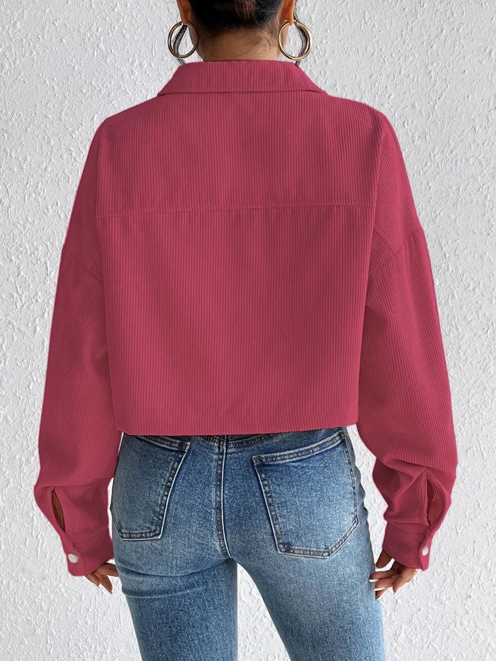 Snap Down Long Sleeve Jacket For Everyday Wear
