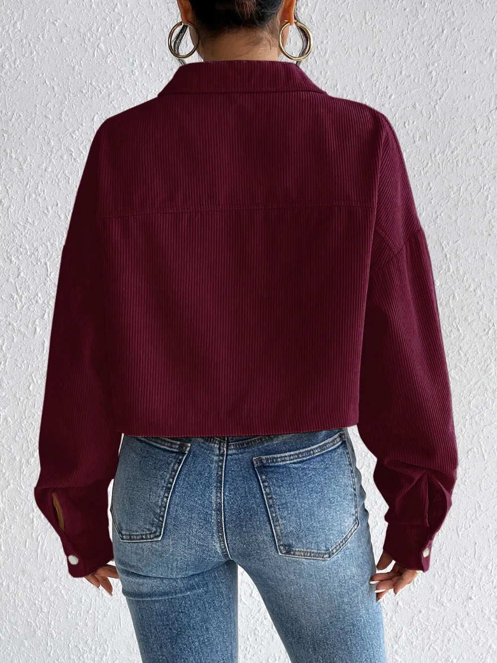 Snap Down Long Sleeve Jacket For Everyday Wear