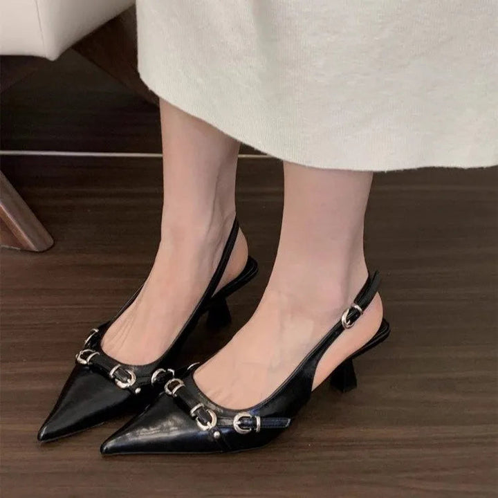 Spring Summer Buckle Toe Cap Backless Sandals